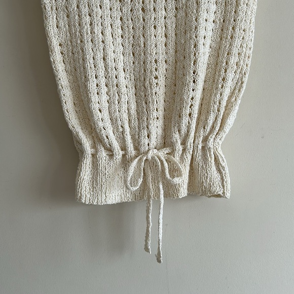 Sweet Vintage Off White Hand Crochet Sweater Vest Size Small - Picture 6 of 13